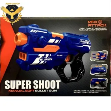 Пистолет с меки стрели SUPER SHOOT – безопасна игра със стрелба