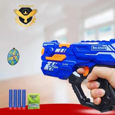 Пистолет с меки стрели SUPER SHOOT – безопасна игра със стрелба