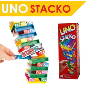 Семейна игра УНО КУЛА ОТ ПЛОЧКИ ''Uno Stacko'