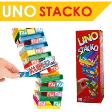 Семейна игра УНО КУЛА ОТ ПЛОЧКИ ''Uno Stacko'