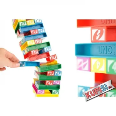 Семейна игра УНО КУЛА ОТ ПЛОЧКИ ''Uno Stacko'