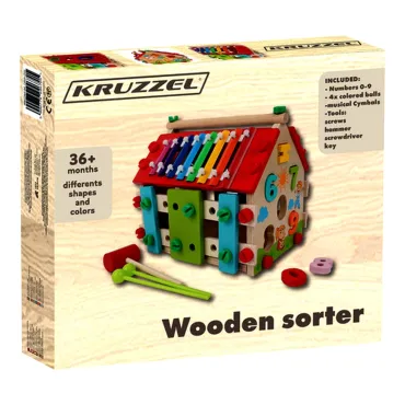 Дървен сортер с цифри - Kruzzel | jumbo-catalog.bg