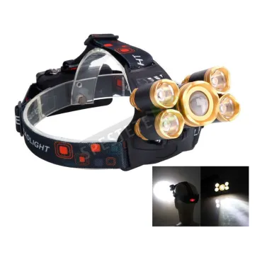 LED Акумулаторен челник с 5 светлини