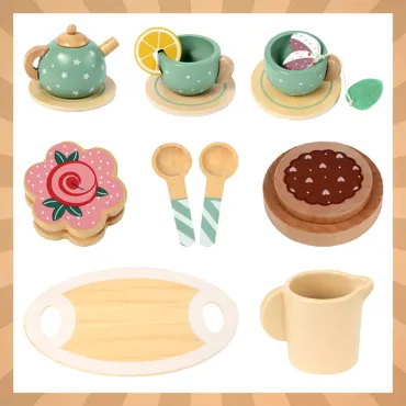 Дървен сервиз за чай – детска играчка | jumbo-catalog.bg