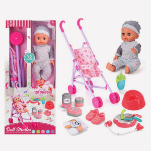 Играчка бебе с количка