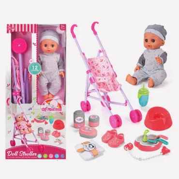 Играчка бебе с количка
