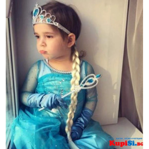 Принцески комплект Frozen – корона, скиптър и плитка