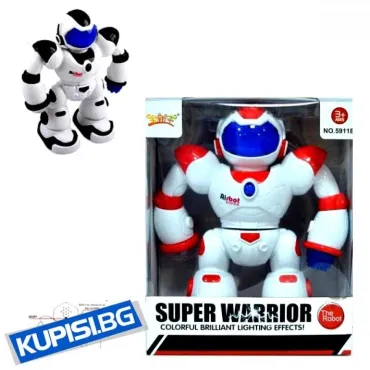 МУЗИКАЛЕН , СВЕТЕЩ РОБОТ SUPER WARRIOR