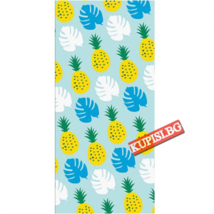 Плажна хавлия Ананаси на райе 70х150 см | jumbo-catalog.bg