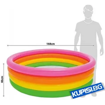 Семеен Надуваем Басейн 168х46 см (634л) с 4 Ринга | jumbo-catalog.bg