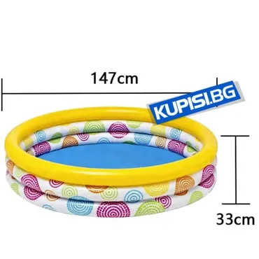 Надуваем Басейн 147х33 см с 3 Ринга и Тапа | jumbo-catalog.bg
