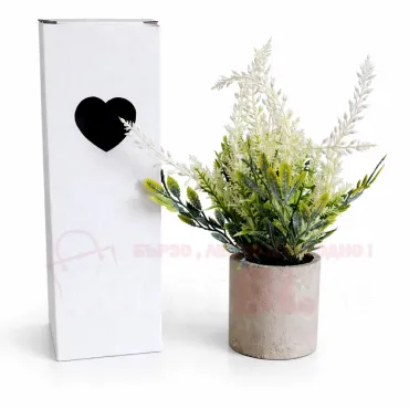 Изкуствено растение в керамична кашпа - 8х8х20 см | jumbo-catalog.bg