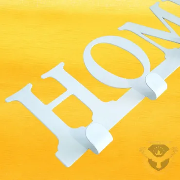 Елегантна стенна закачалка с надпис HOME – 4 куки