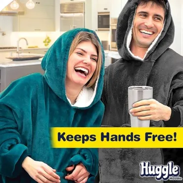 Одеяло за обличане с ръкави и качулка - Huggle Hoodie