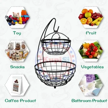 Кошница за плодове на две нива - метална | jumbo-catalog.bg