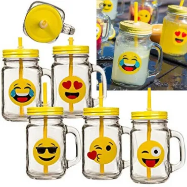 Стъклени буркани със сламка – за лимонада| jumbo-catalog.bg