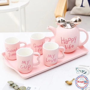 Комплект чайник с чаши - Порцелан | jumbo-catalog.bg