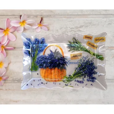 Къдраво стъклено плато Лавандула | jumbo-catalog.bg