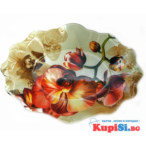 Декоративно стъклено плато за сервиране | jumbo-catalog.bg