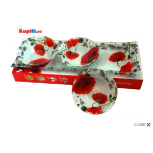 Плато с 3 стъклени купички Мак | jumbo-catalog.bg
