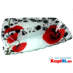 Купа Мак – стъклена правоъгълна 28 см | jumbo-catalog.bg