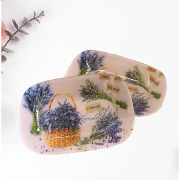 Купа с декор Лавандула – стъклена, елегантна | jumbo-catalog.bg