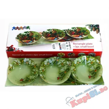 Плато с 3 купички Зелена орхидея | jumbo-catalog.bg