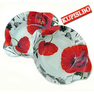 Купа Мак с дръжки – стъклена декорирана | jumbo-catalog.bg