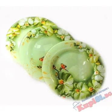 Основна чиния с декор Зелена орхидея | jumbo-catalog.bg