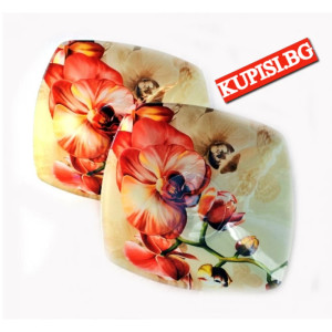 Стъклена купа с декор Орхидея – за сервиране | jumbo-catalog.bg