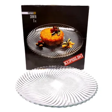 Кръгло стъклено плато за сервиране на маса | jumbo-catalog.bg
