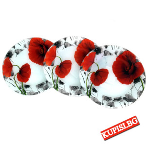 Стъклена десертна чиния за сервиране – Мак | jumbo-catalog.bg