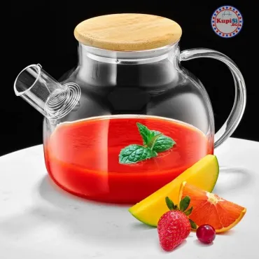 Кана за чай - Стъклен чайник с цедка | jumbo-catalog.bg