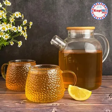 Стъклена кана за вода с капак
