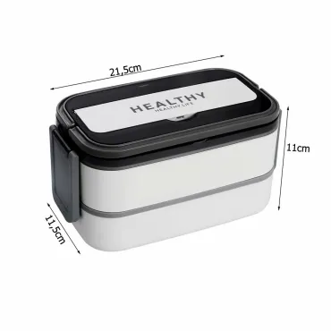Кутия за обяд XXL с отделения 1400 мл (Бяла) | jumbo-catalog.bg