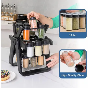 Въртяща стойка за подправки - 18 бурканчета | jumbo-catalog.bg