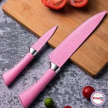 Комплект кухненски ножове - Розов цвят | jumbo-catalog.bg