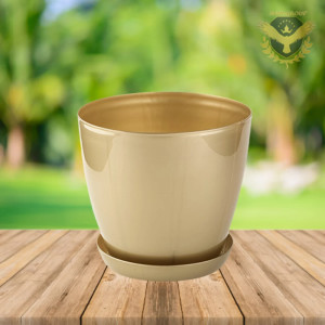 Саксия гладка Lala гланц Ф14см Златна