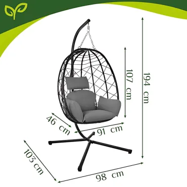 Градински висящ стол тип гнездо - GARDLOV | jumbo-catalog.bg