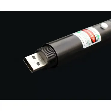 Зелен мощен лазер-показалка с USB зареждане