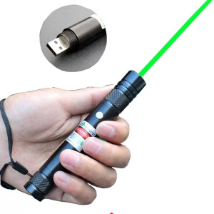 Зелен мощен лазер-показалка с USB зареждане