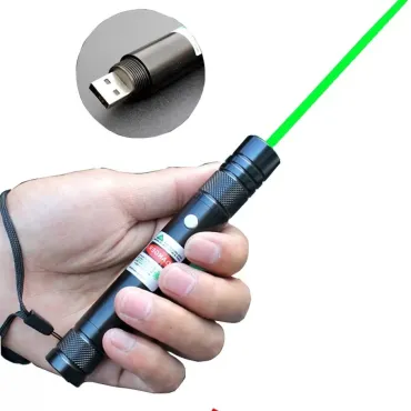 Зелен мощен лазер-показалка с USB зареждане