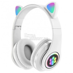 Забавни Bluetooth светещи слушалки с котешки уши