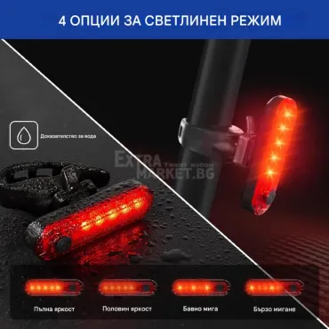Ярък лед стоп за колело с няколко режима на работа и USB зареждане