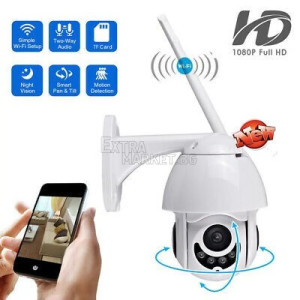 WI-FI-Full HD Безжична куполна въртяща се камера за видео наблюдение