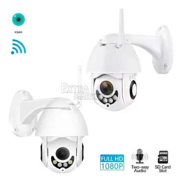 WI-FI-Full HD Безжична куполна въртяща се камера за видео наблюдение