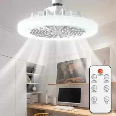Вентилатор с дистанционно и LED лампа в един уред - монтаж на таван