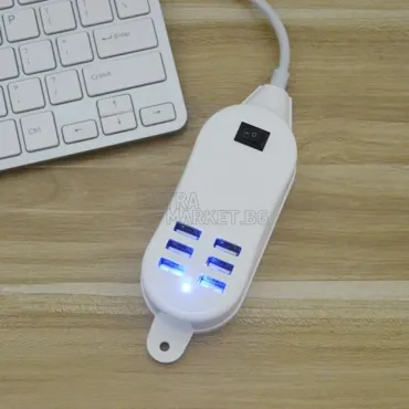 USB разклонител 30 вата (6 порта)