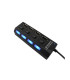 USB Хъб с прекъсвачи за лаптоп или компютър 1 към 4