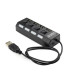 USB Хъб с прекъсвачи за лаптоп или компютър 1 към 4